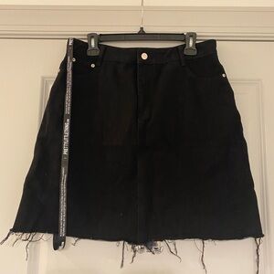 PLT Black Frayed Mini Skirt